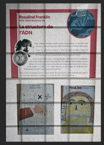Les travaux d'arts plastiques s'inspirent de l'expo Découvreuses de génie